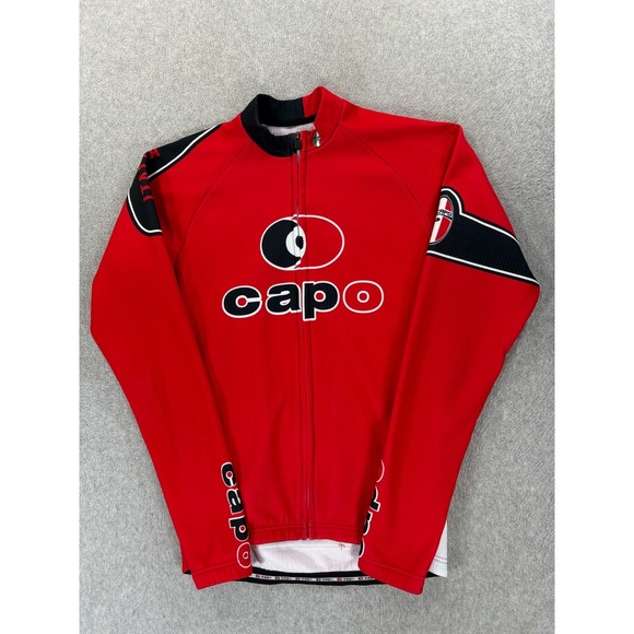 Capo Tops - Capo Italy Long Sleeve Winter Cycling Jersey (Men's Small) Red